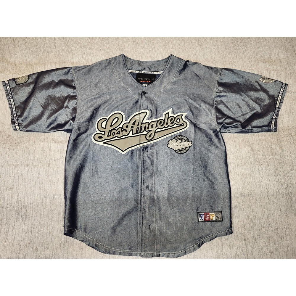 Vtg Whistle Sport Los Angeles Baseball Jersey Mens XL
